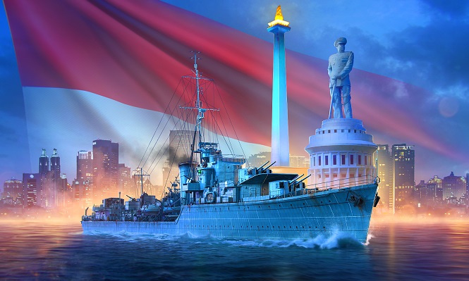 Kapal perang Gajah Mada muncul di World of Warship