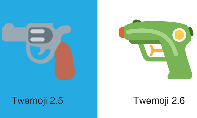 Twitter ikuti jejak Apple ganti emoji pistol