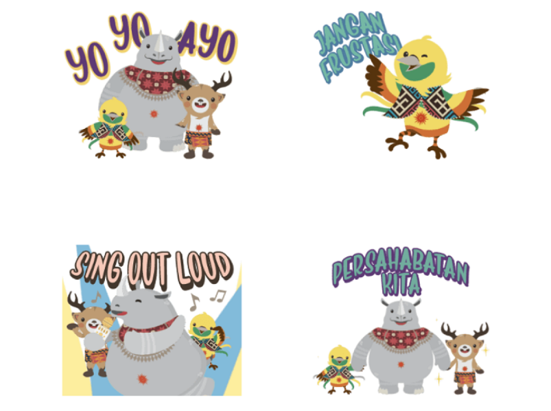 4 Maskot Asian Games 2018 hadir di stiker Line
