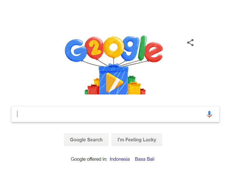 Ulang tahun ke-20, Google rayakan dengan Google Doodle