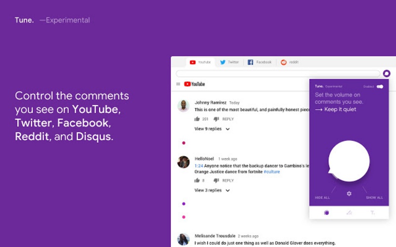 Blokir komentar negatif di media sosial dengan Tune