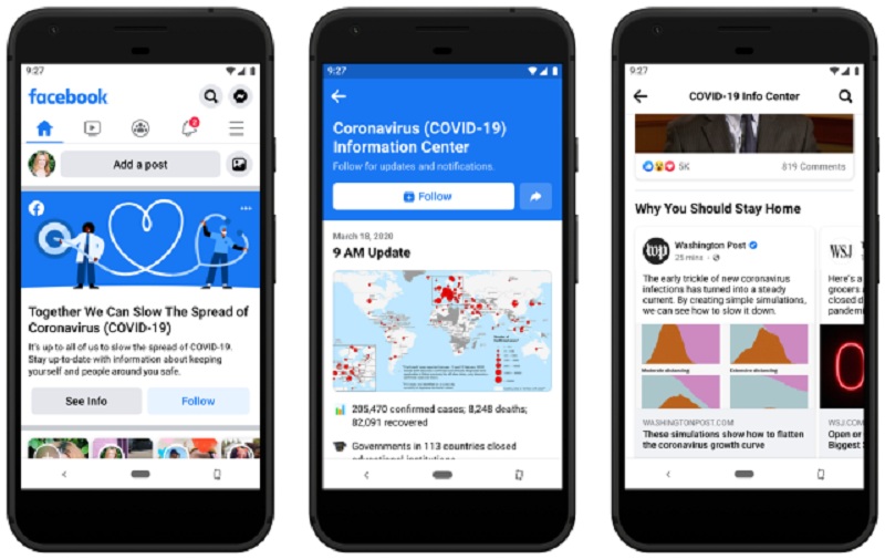 Facebook luncurkan pusat informasi corona 