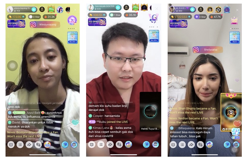 Bigo Live luncurkan live streaming untuk berbagi info corona