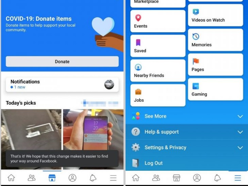 Facebook Android punya tampilan baru