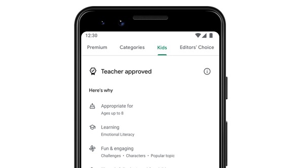 Google Play Store Teacher Approved untuk aplikasi anak