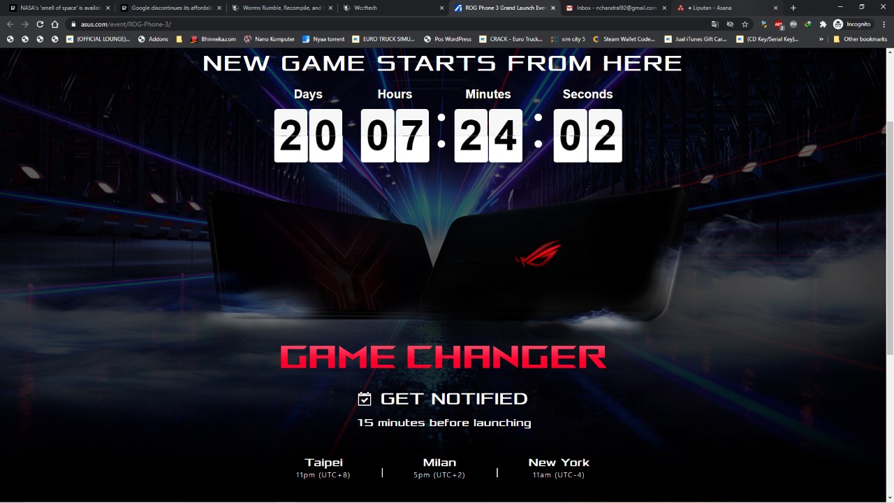  ASUS ROG 3 meluncur 22 Juli mendatang