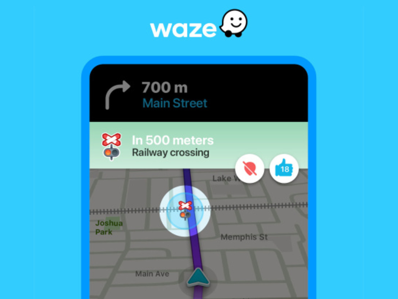 Waze peringatkan saat mendekati perlintasan kereta api