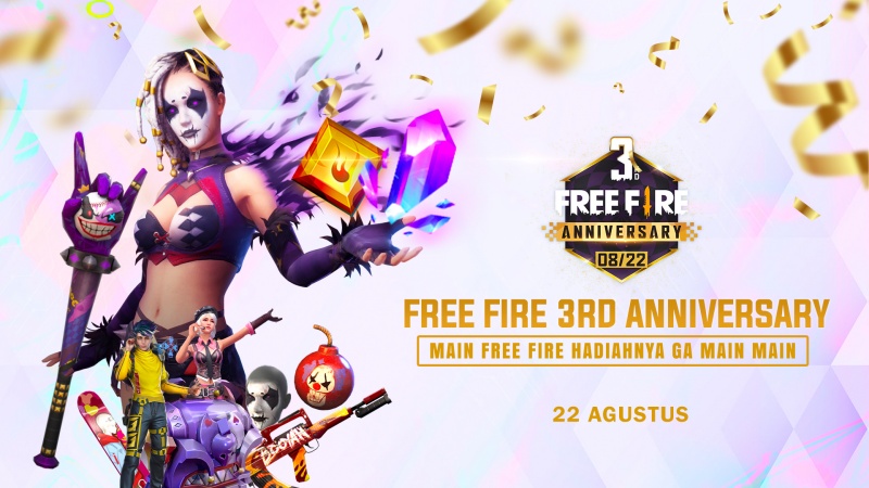 Rayakan hari jadi ke-3, Free Fire siapkan hadiah menarik