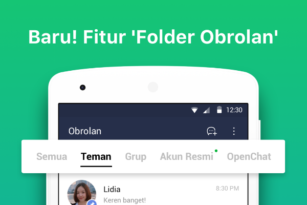 pengguna LINE bisa atur obrolan dalam folder