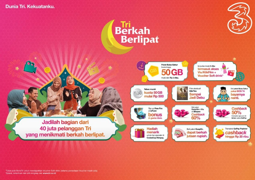 3 Indonesia hadirkan program Ramadan #TriBerkahBerlipat 
