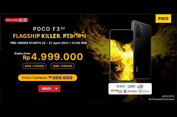 JD.ID jadi mitra eksklusif Xiaomi untuk POCO F3 5G