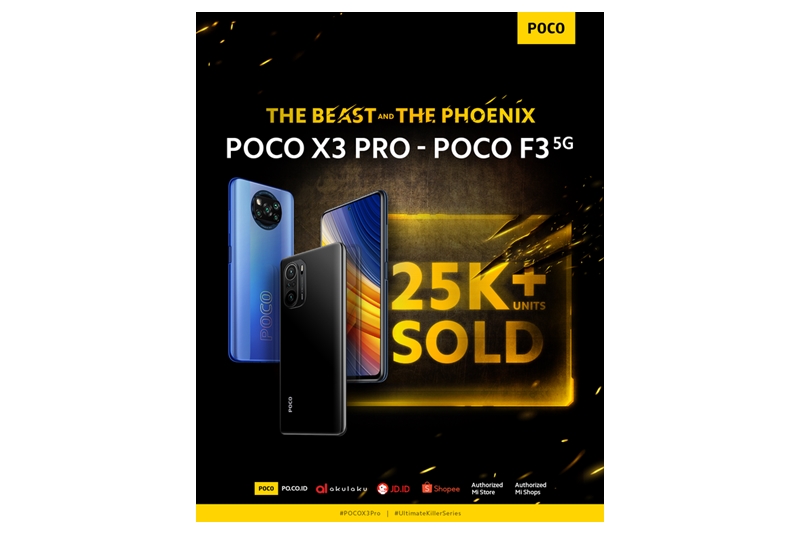 Poco X3 Pro dan Poco F3 5G terjual 25.000 unit lebih