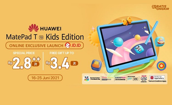 Huawei MatePad T10 Kids Edition dijual di JD.ID