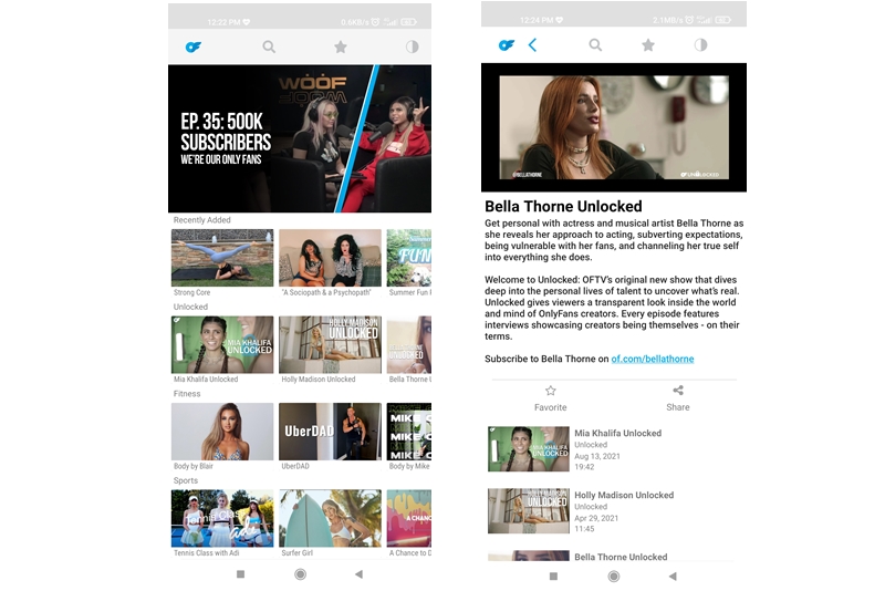 aplikasi OFTV dari OnlyFans tanpa konten pornografi