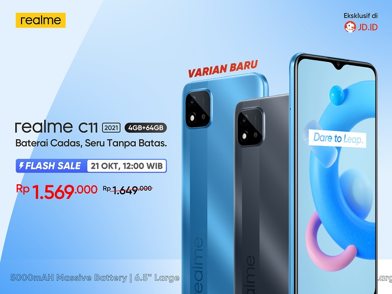 Realme C11 2021 RAM 4 GB + ROM 64 GB harga sejutaan