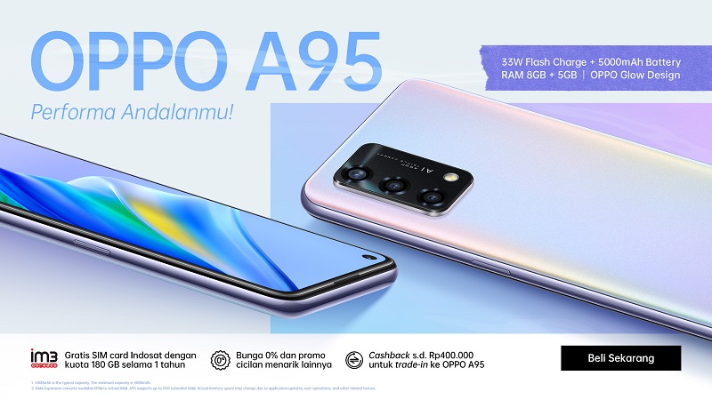 Tukar tambah OPPO A95 bisa dapat cashback hingga Rp400 ribu
