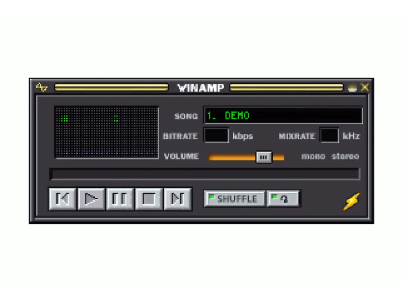 Winamp lelang NFT bertema skin Winamp original