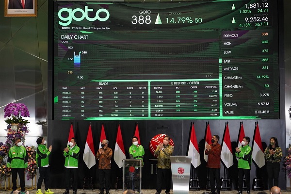 GoTo resmi melantai di Bursa Efek Indonesia