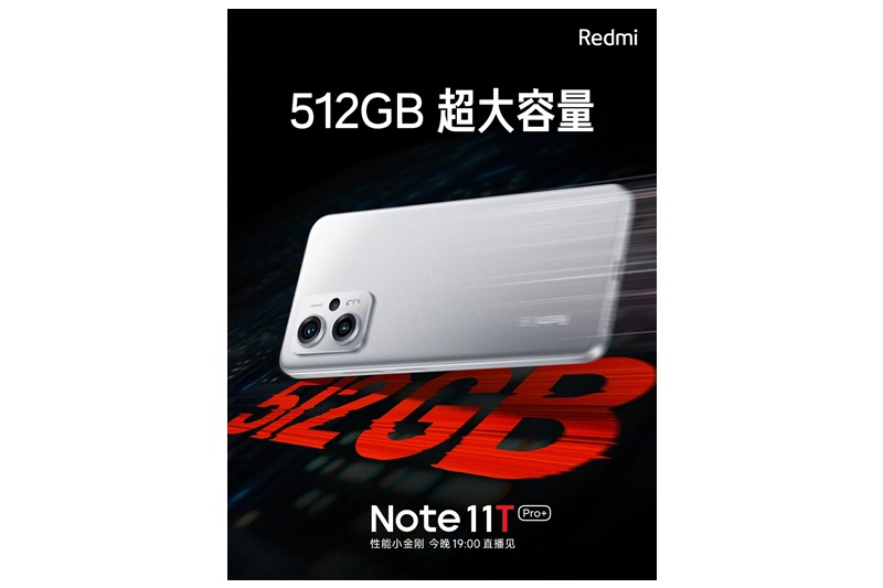 Redmi Note 11T Pro+ akan tawarkan penyimpanan terbesar Redmi