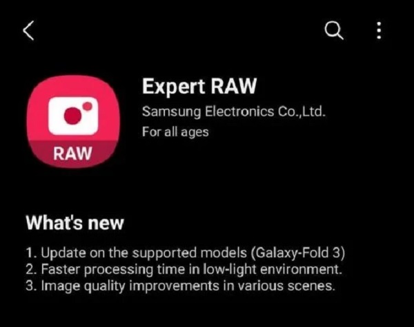 Aplikasi kamera profesional Expert RAW kini hadir di Galaxy Z Fold 3