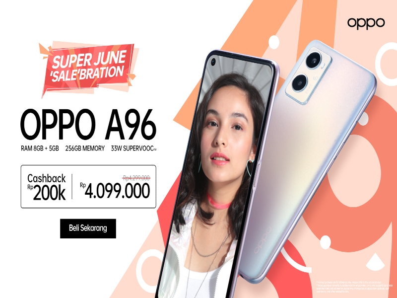 OPPO beri potongan hingga Rp 200 ribu untuk pembelian A96