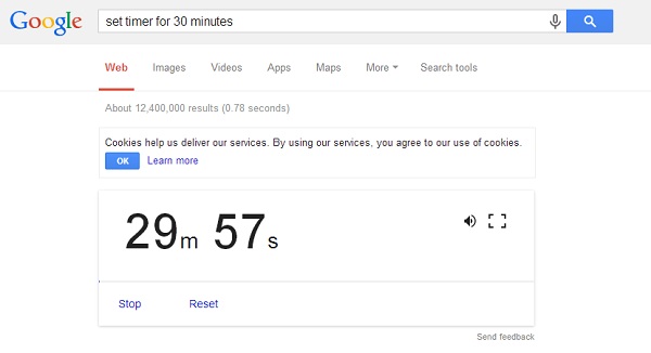 Stopwatch dan timer bawaan Google Search hilang