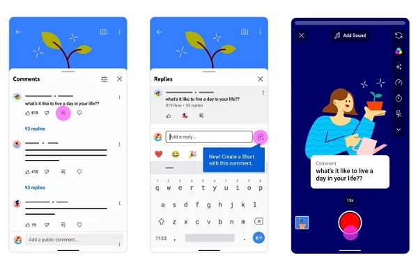 YouTube Shorts di iOS bisa balas komentar dengan video