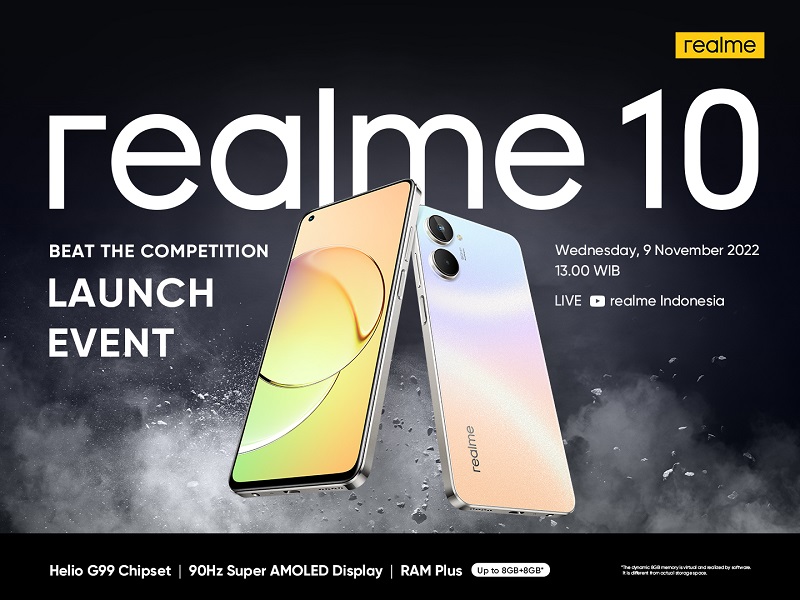 realme 10 siap meluncur 9 November di Indonesia
