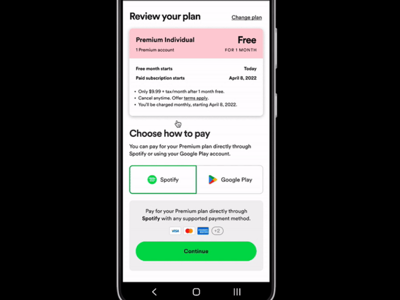 Spotify tambah opsi pembayaran baru lewat Google Play