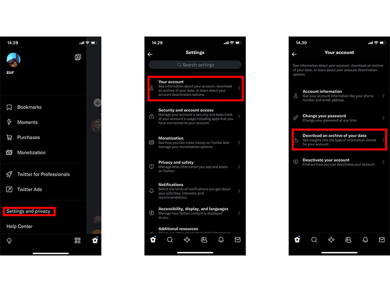 Cara mengunduh riwayat dan data akun Twitter