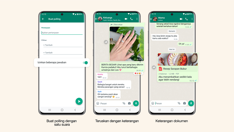Polling di WhatsApp kini bisa diatur satu jawaban per orang
