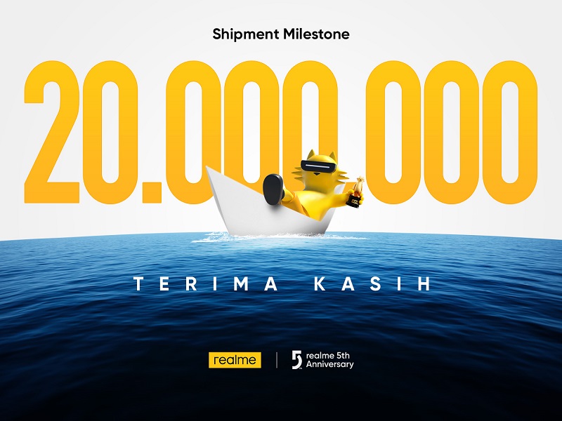 realme capai tonggak sejarah 20 juta pengiriman di Indonesia