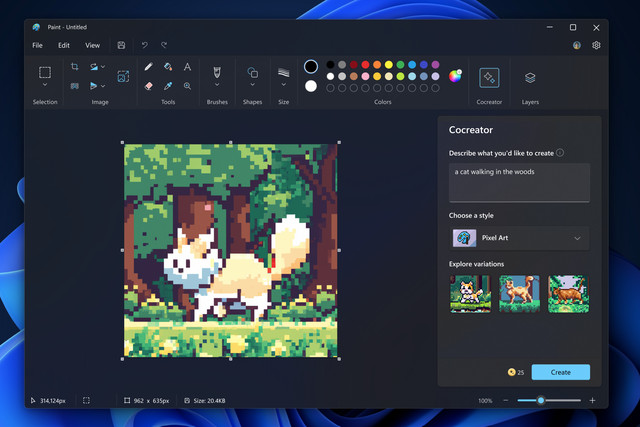 Microsoft Paint kini bisa hasilkan gambar otomatis berbasis AI