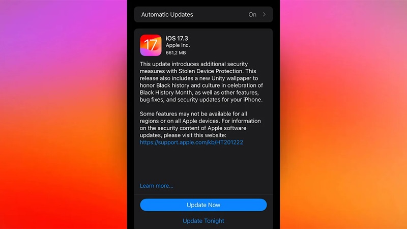 Apple rilis update iOS 17.3 dengan keamanan lebih baik
