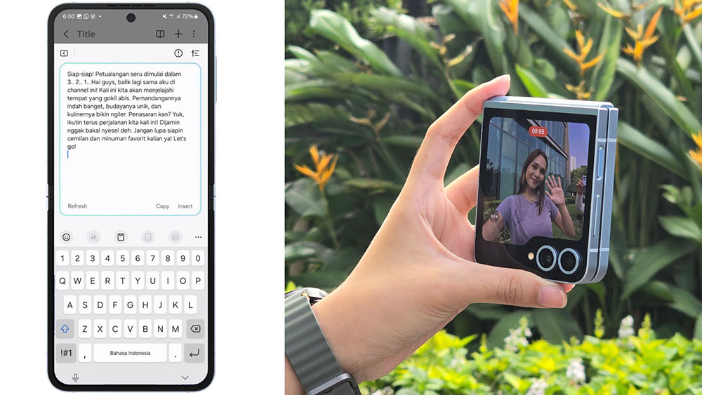 3 rekomendasi prompt di AI Composer Galaxy Z Flip6