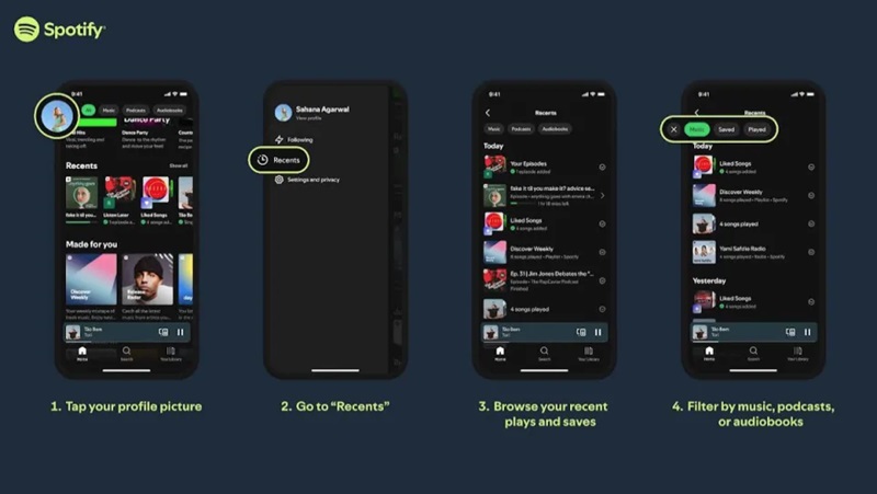 Spotify kini bisa simpan riwayat lagu hingga 90 hari