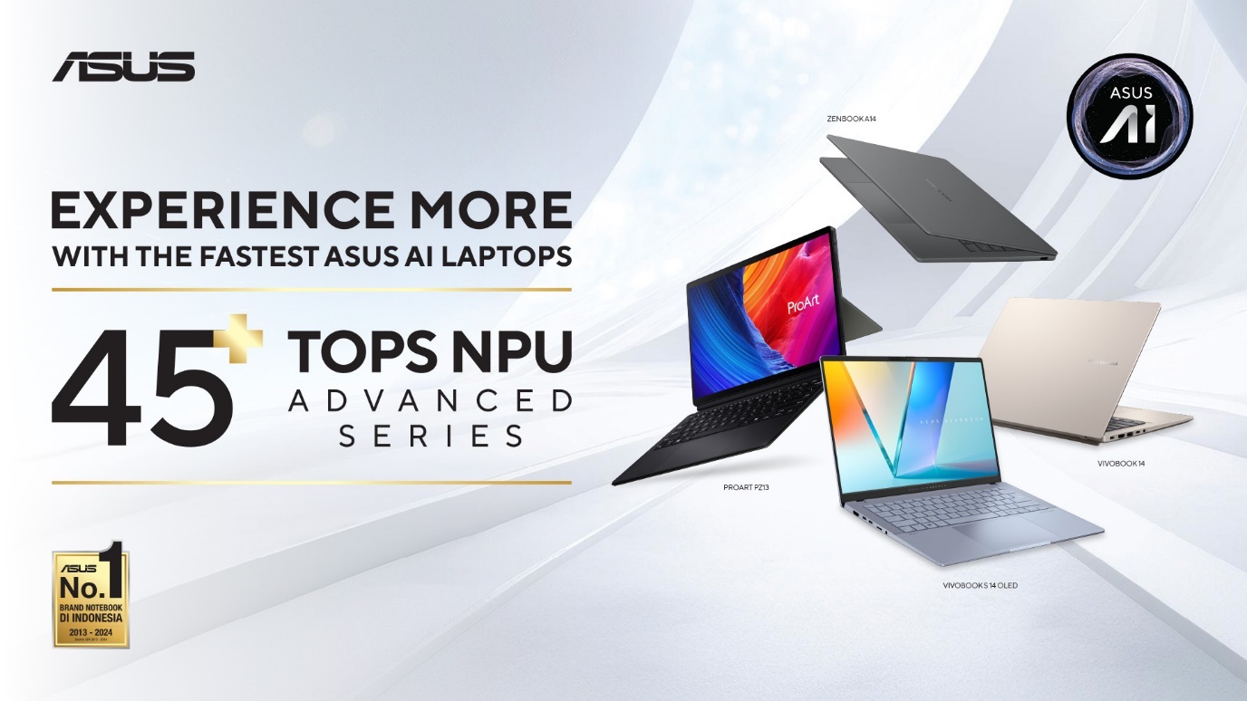 ASUS kuasai laptop AI 45+ TOPS paling lengkap di Indonesia