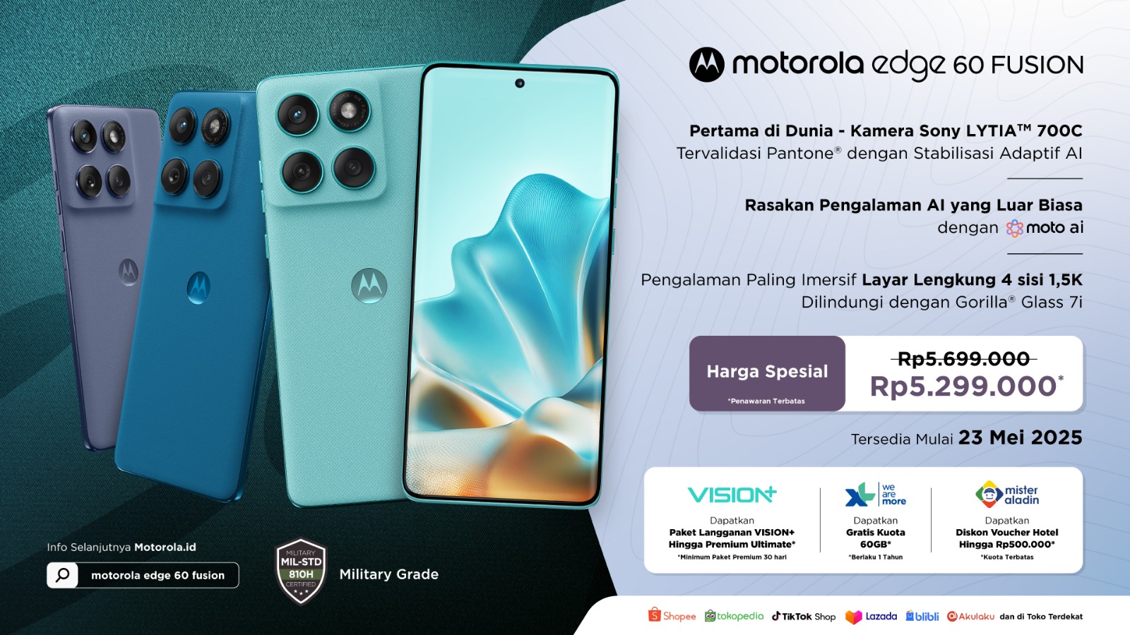 motorola edge 60 FUSION mulai dijual hari ini