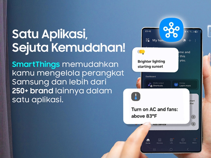 Kontrol perangkat di rumah menggunakan Samsung SmartThings