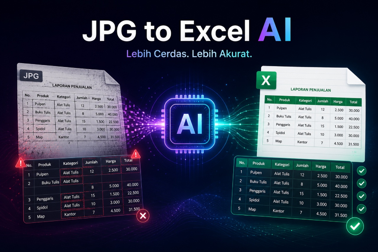 JPG to Excel Bertenaga AI: Apakah Hasilnya Benar-Benar Lebih Baik?