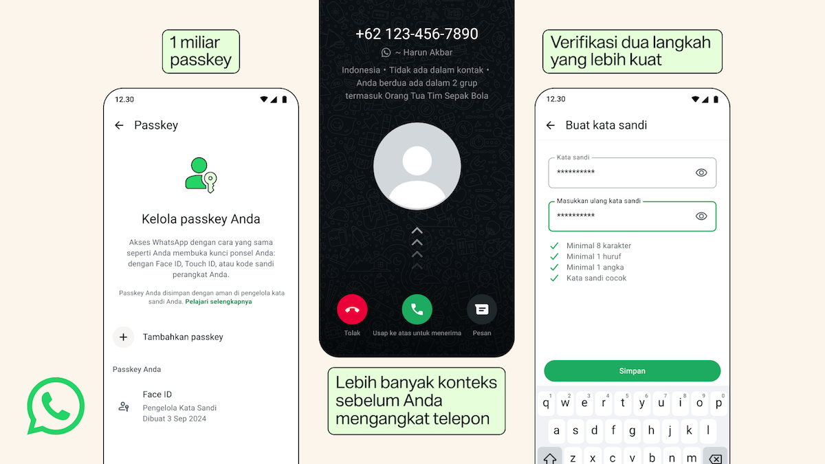 WhatsApp Perkuat Perlindungan Akun, Pengguna Passkey Kini Lebih dari 1 Miliar